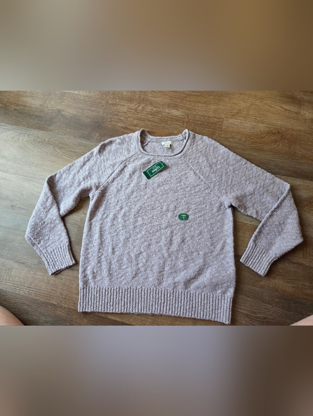 NWT LL Bean Women's Midweight Cotton Slub Rollneck Pullover Minimal Grey size SP